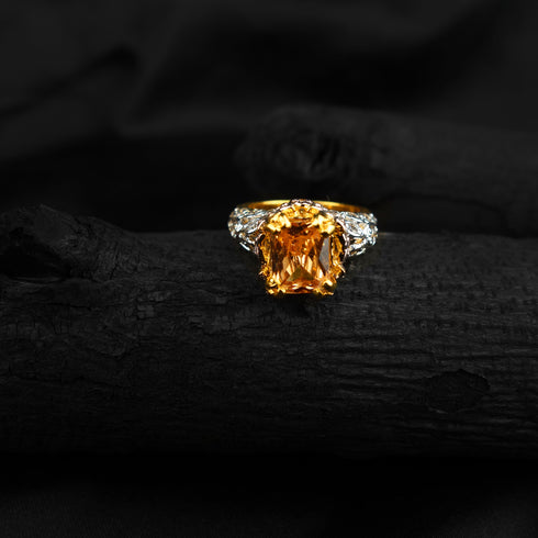 Citirine stone Silver ring-DS 63